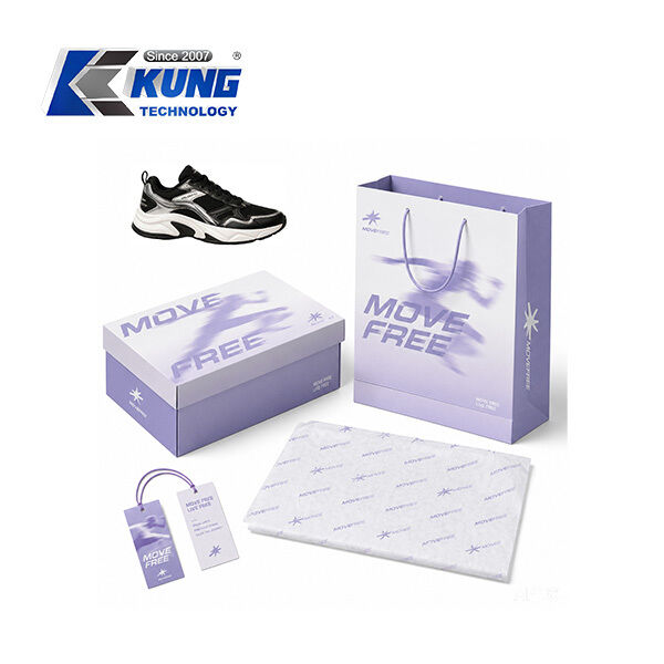 Innovative custom shoe boxes hang tags shopping bags and tissue paper for shoemaking packaging