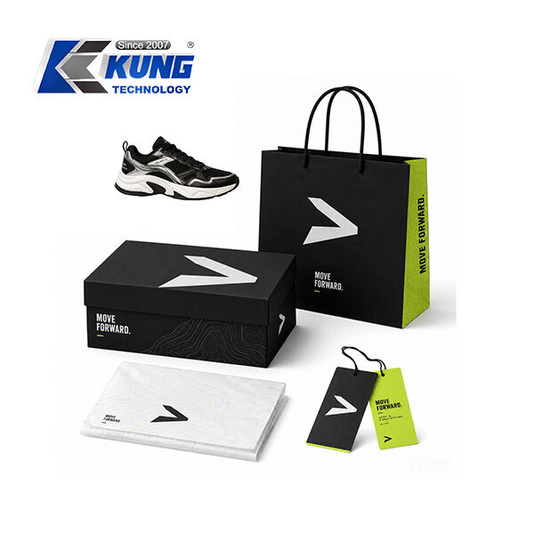 Innovative custom shoe boxes hang tags shopping bags and tissue paper for shoemaking packaging