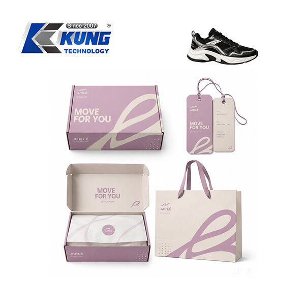 Innovative custom shoe boxes hang tags shopping bags and tissue paper for shoemaking packaging
