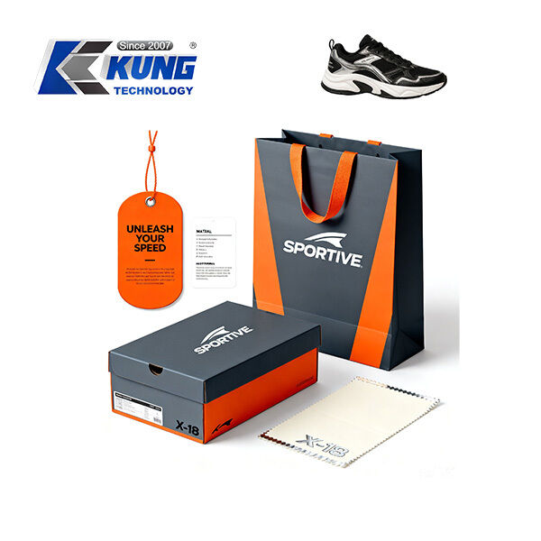 Innovative custom shoe boxes hang tags shopping bags and tissue paper for shoemaking packaging