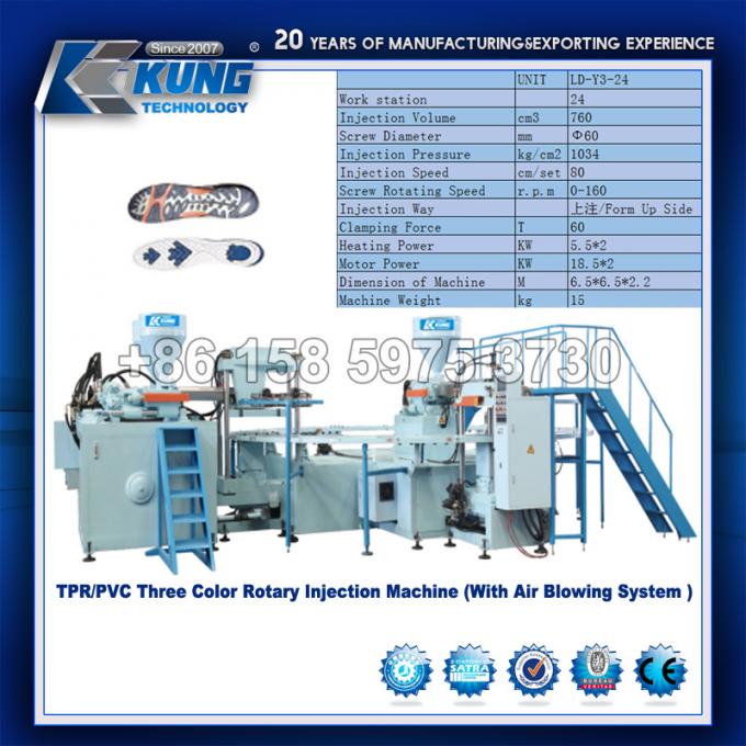 TPR/PVC 3色の回転式注入機械